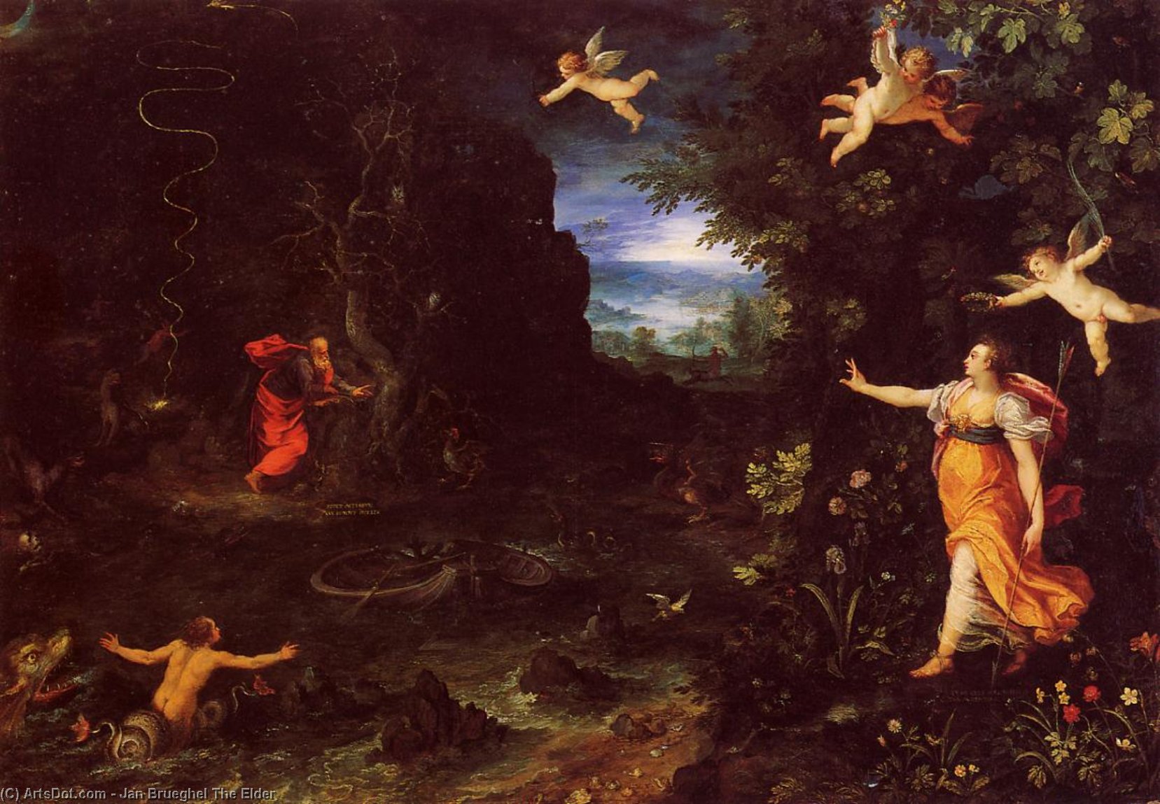 Wikioo.org – L'Encyclopédie des Beaux Arts - Peinture, Oeuvre de Jan Brueghel The Elder - Circé et Ulysse