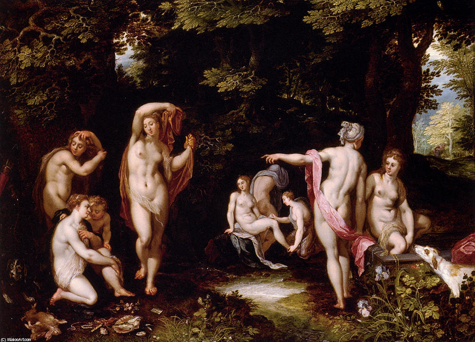 WikiOO.org - Encyclopedia of Fine Arts - Maleri, Artwork Jan Brueghel The Elder - Diana And Actaeon