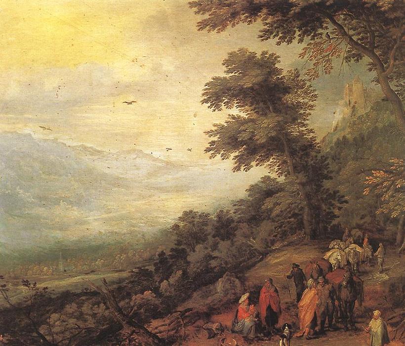 Wikioo.org – L'Encyclopédie des Beaux Arts - Peinture, Oeuvre de Jan Brueghel The Elder - gathering` des gitans dans le bois