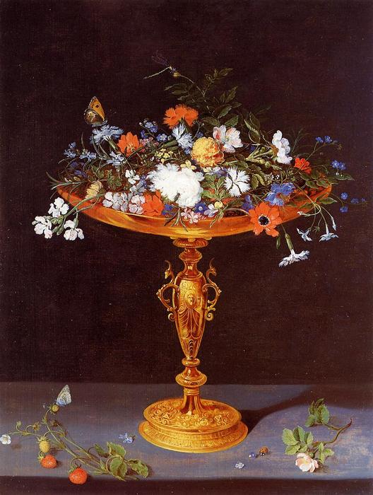 Wikioo.org - The Encyclopedia of Fine Arts - Painting, Artwork by Jan Brueghel The Elder - Tazza with Flowers