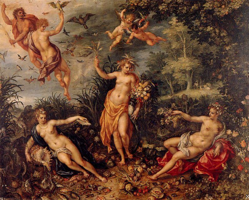 Wikioo.org - The Encyclopedia of Fine Arts - Painting, Artwork by Jan Brueghel The Elder - The abundance and the four elements