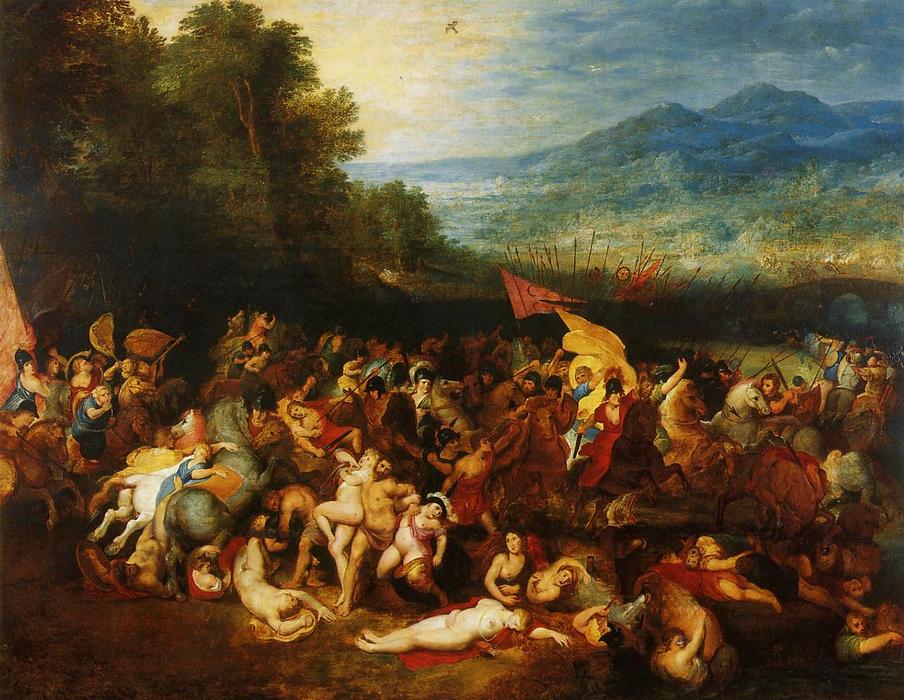 WikiOO.org - 백과 사전 - 회화, 삽화 Jan Brueghel The Elder - The Battle of the Amazons