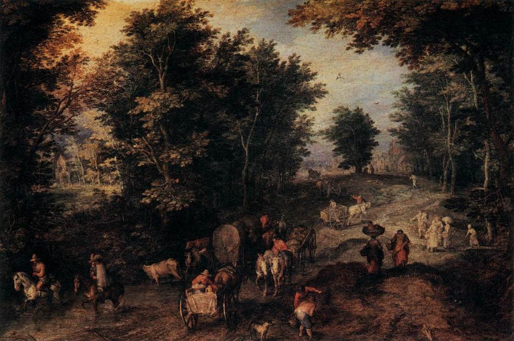 Wikioo.org - The Encyclopedia of Fine Arts - Painting, Artwork by Jan Brueghel The Elder - The Caravan