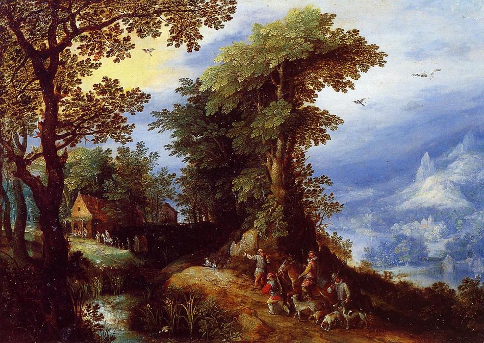 WikiOO.org - Encyclopedia of Fine Arts - Schilderen, Artwork Jan Brueghel The Elder - The Return from the Hunt