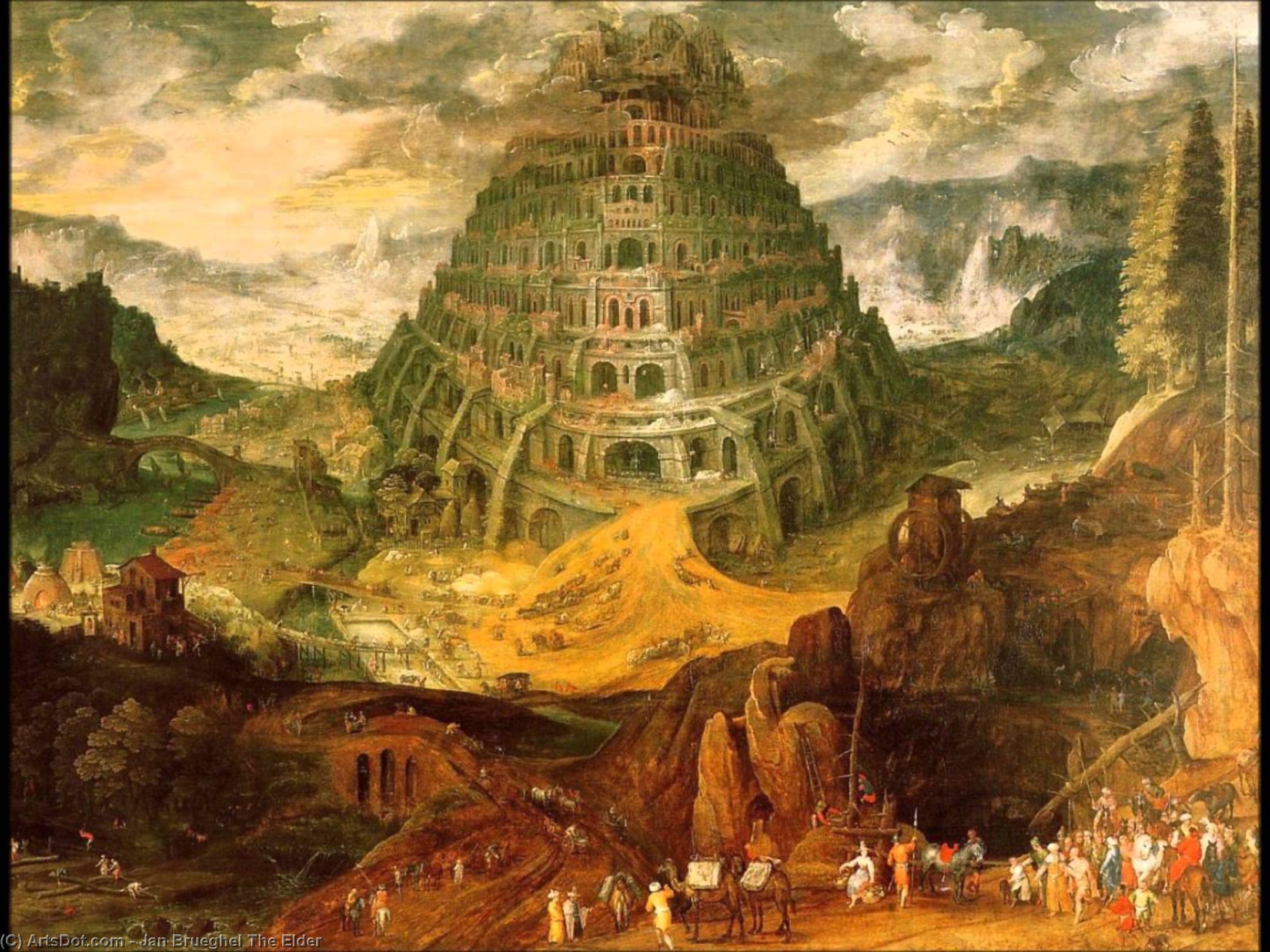 Wikioo.org – La Enciclopedia de las Bellas Artes - Pintura, Obras de arte de Jan Brueghel The Elder - La Torre de Babel