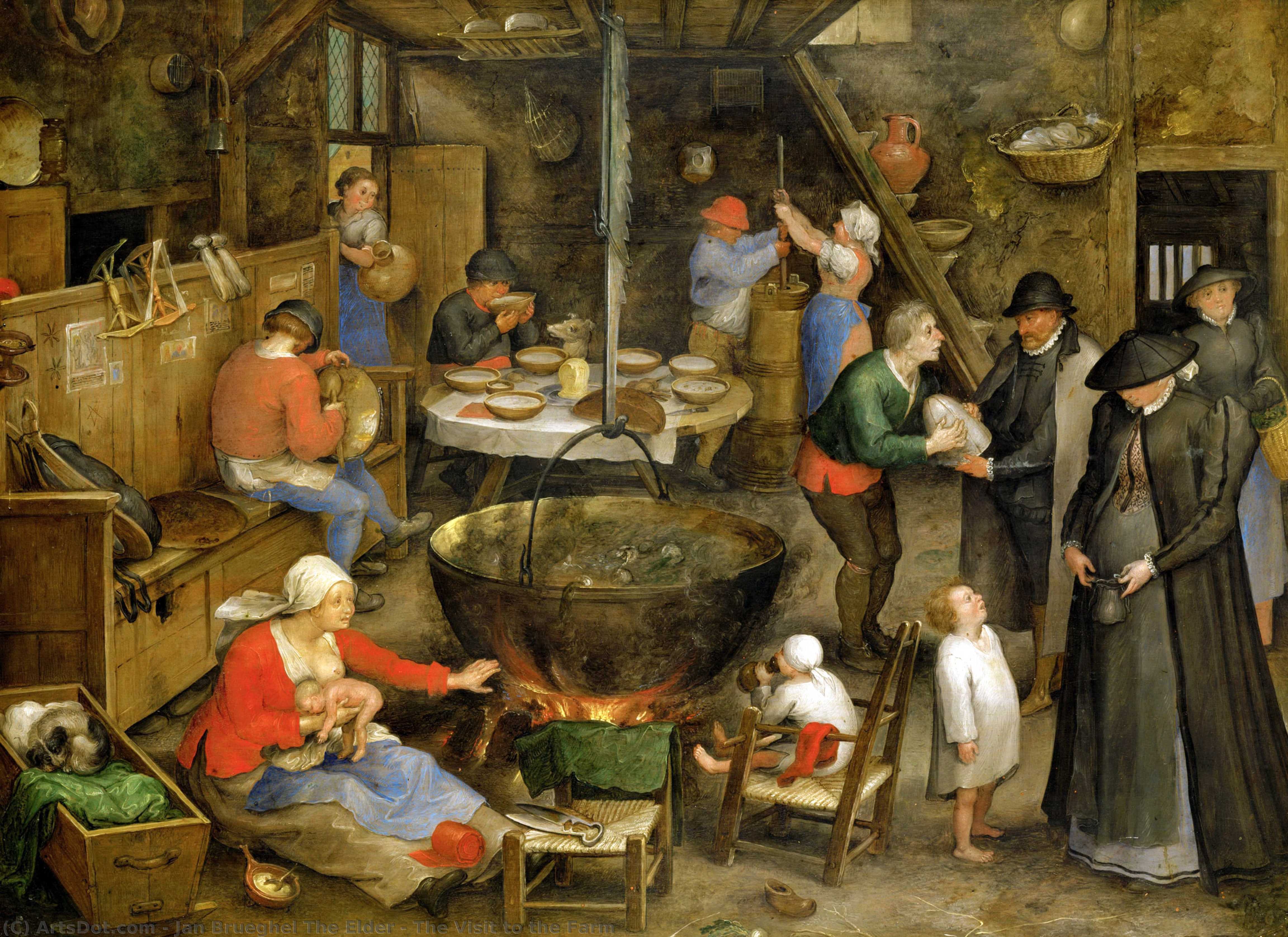 WikiOO.org - Encyclopedia of Fine Arts - Maleri, Artwork Jan Brueghel The Elder - The Visit to the Farm