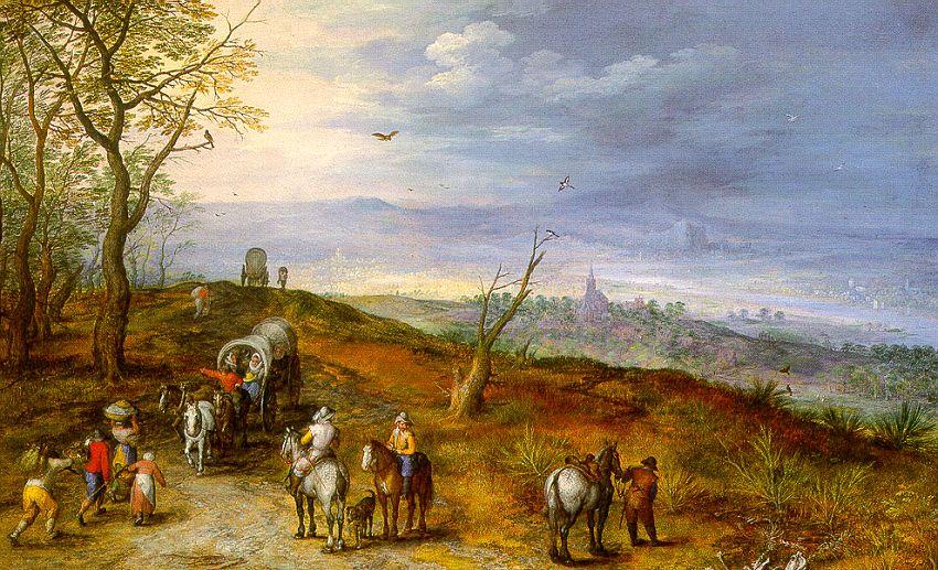 Wikioo.org - สารานุกรมวิจิตรศิลป์ - จิตรกรรม Jan Brueghel The Elder - Wayside Encounter