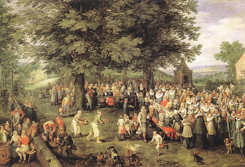 Wikioo.org - The Encyclopedia of Fine Arts - Painting, Artwork by Jan Brueghel The Elder - Wedding Banquet
