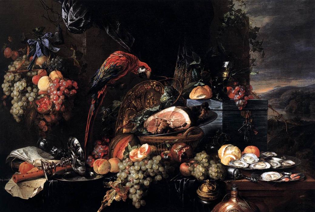 Wikioo.org – La Enciclopedia de las Bellas Artes - Pintura, Obras de arte de Jan Davidsz De Heem - Pedazo de Banquetes