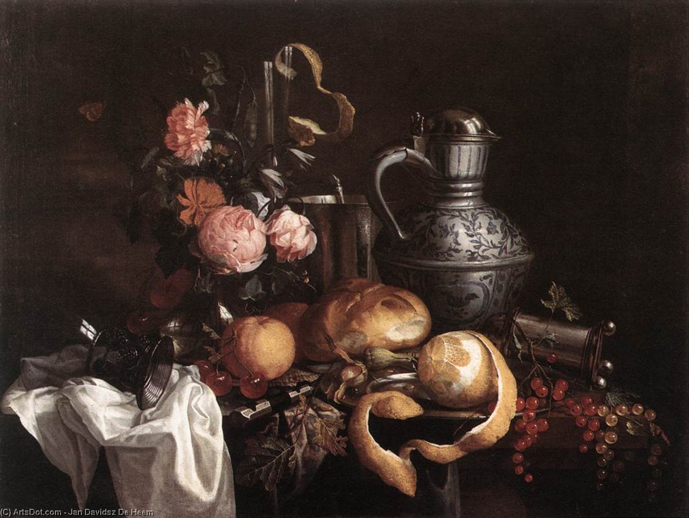 Wikioo.org – L'Enciclopedia delle Belle Arti - Pittura, Opere di Jan Davidsz De Heem - vita tranquilla 1