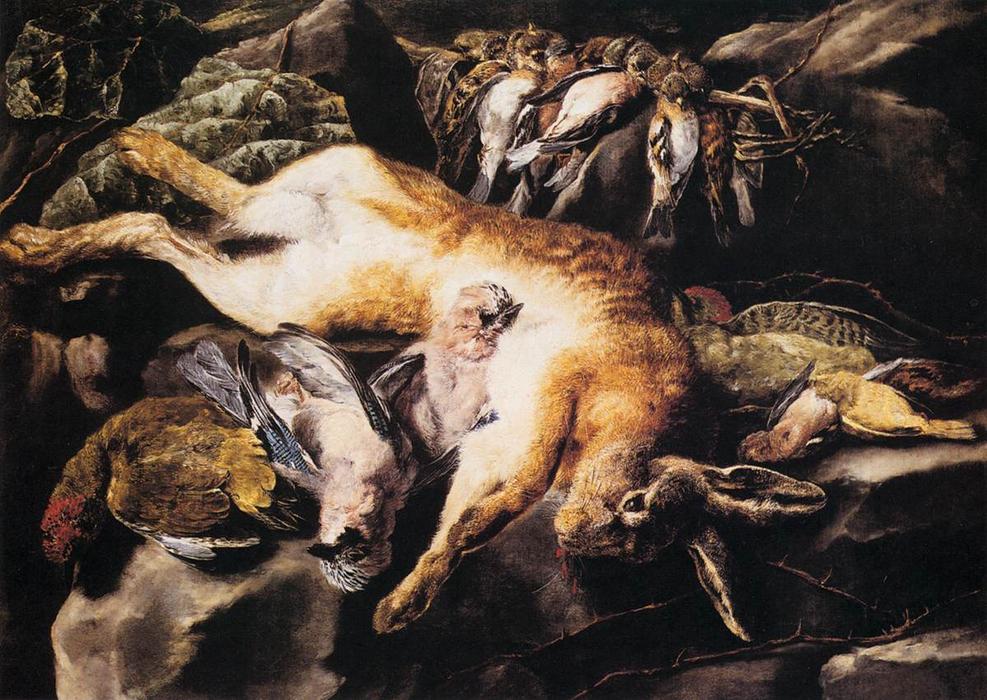 Wikioo.org - The Encyclopedia of Fine Arts - Painting, Artwork by Jan Fyt (Joannes Fijt) - Still-Life with Hare and Game-Birds