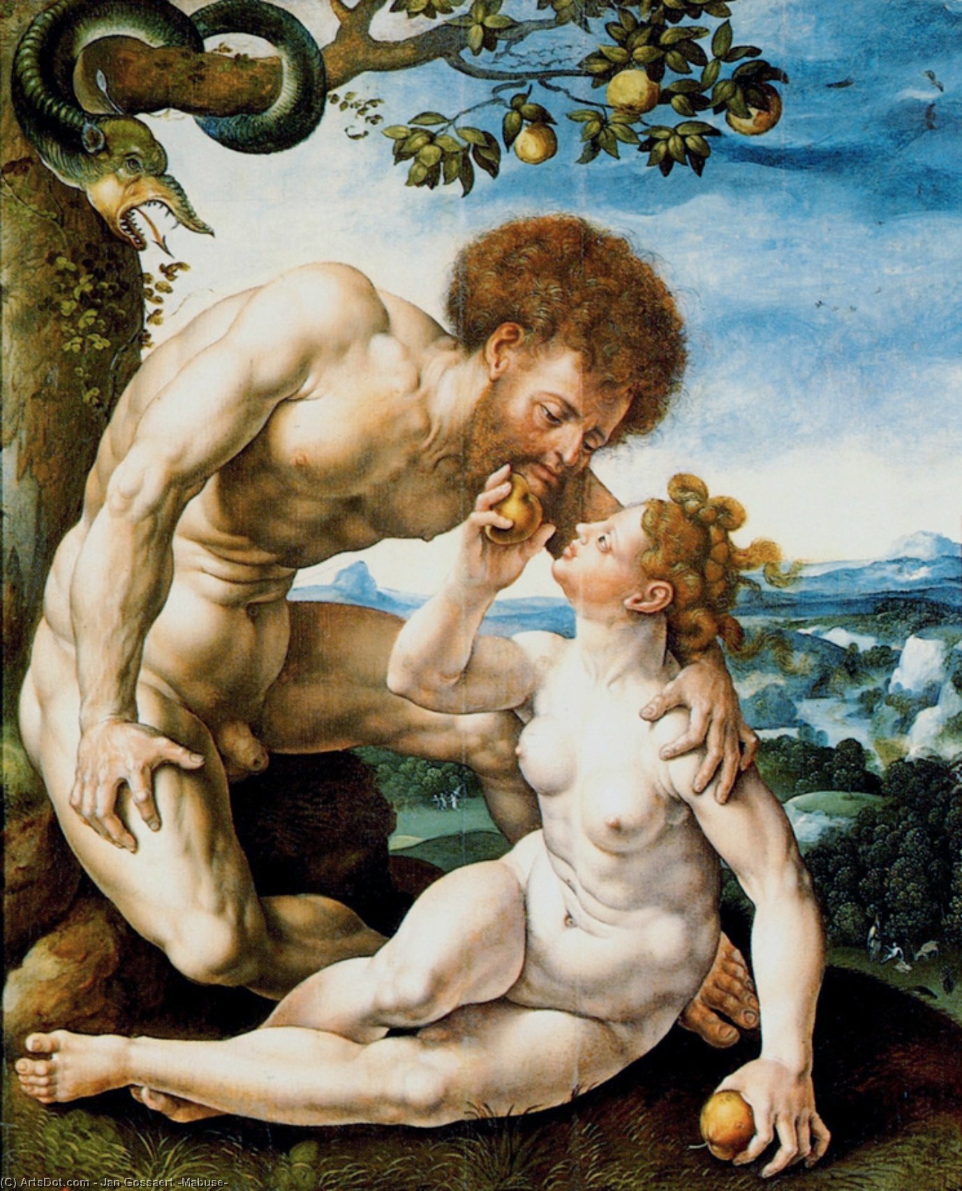 Wikioo.org - The Encyclopedia of Fine Arts - Painting, Artwork by Jan Gossaert (Mabuse) - Adam and Eve 3