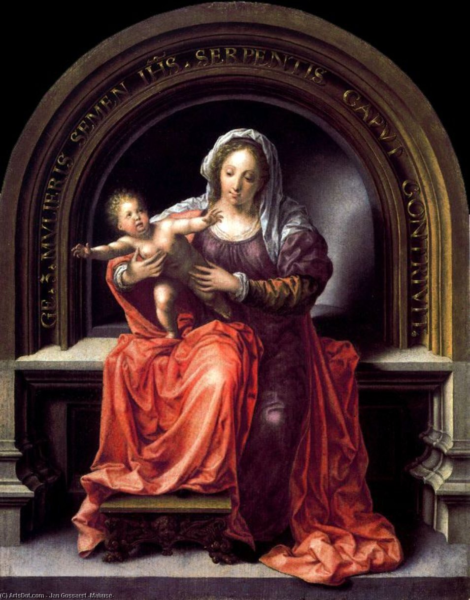 Wikioo.org – L'Enciclopedia delle Belle Arti - Pittura, Opere di Jan Gossaert (Mabuse) - la vergine e il bambino