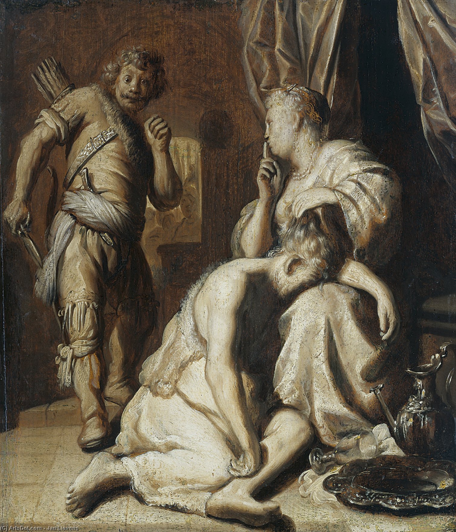 Wikioo.org - The Encyclopedia of Fine Arts - Painting, Artwork by Jan Andrea Lievens - Samson and Delilah 1
