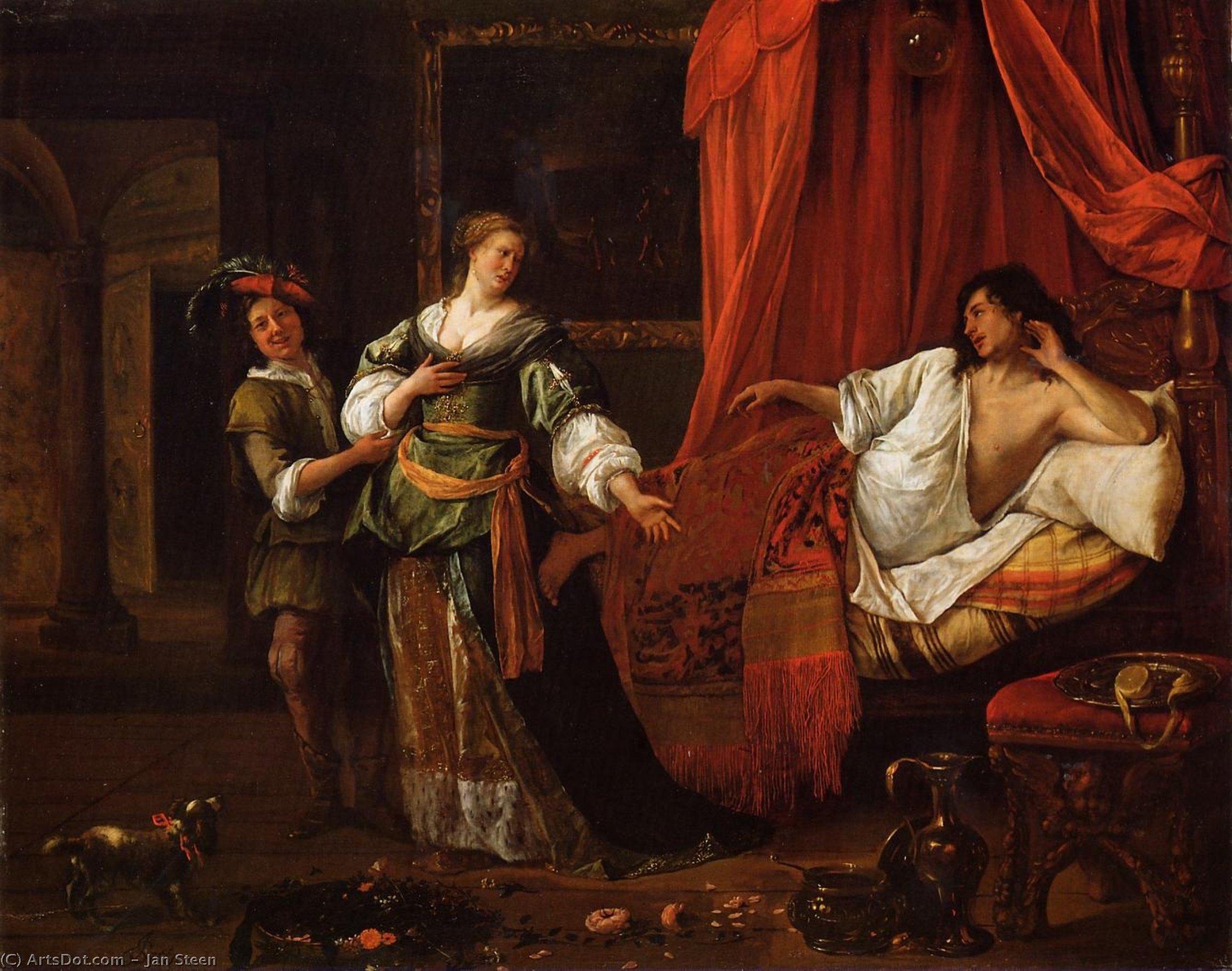Wikioo.org - The Encyclopedia of Fine Arts - Painting, Artwork by Jan Steen - Amnon and Tamar