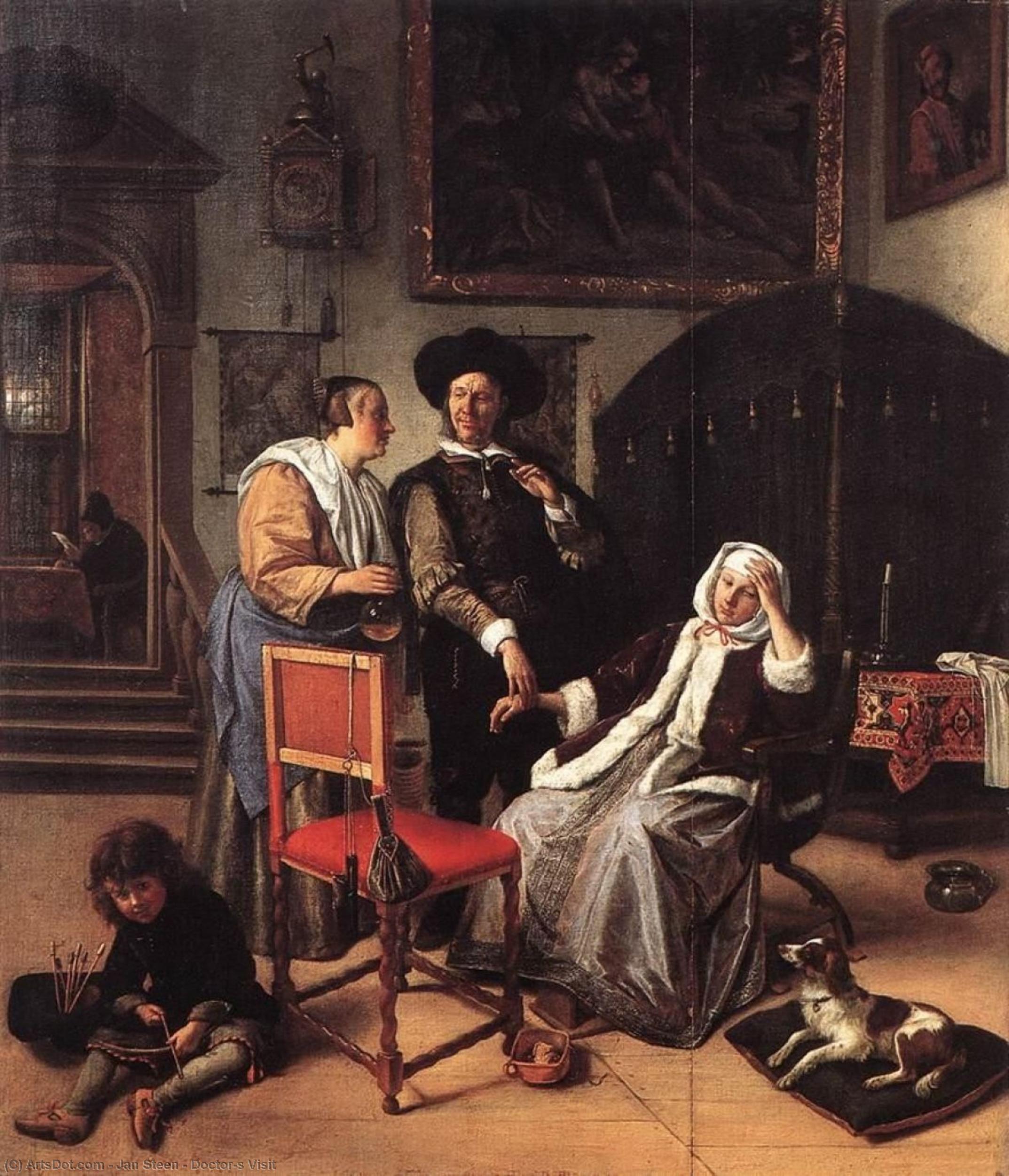 Wikioo.org - The Encyclopedia of Fine Arts - Painting, Artwork by Jan Steen - Doctor's Visit