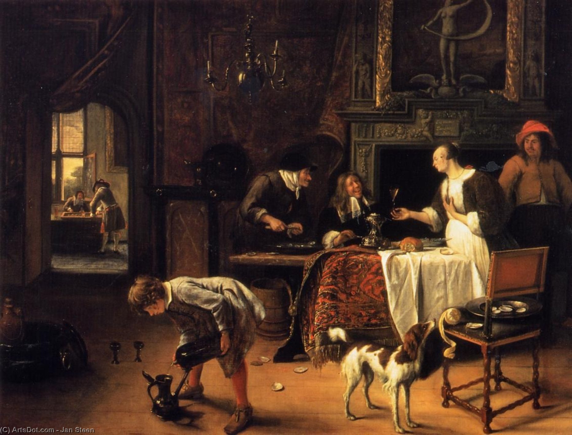 Wikioo.org - The Encyclopedia of Fine Arts - Painting, Artwork by Jan Steen - Easy Come, Easy Go
