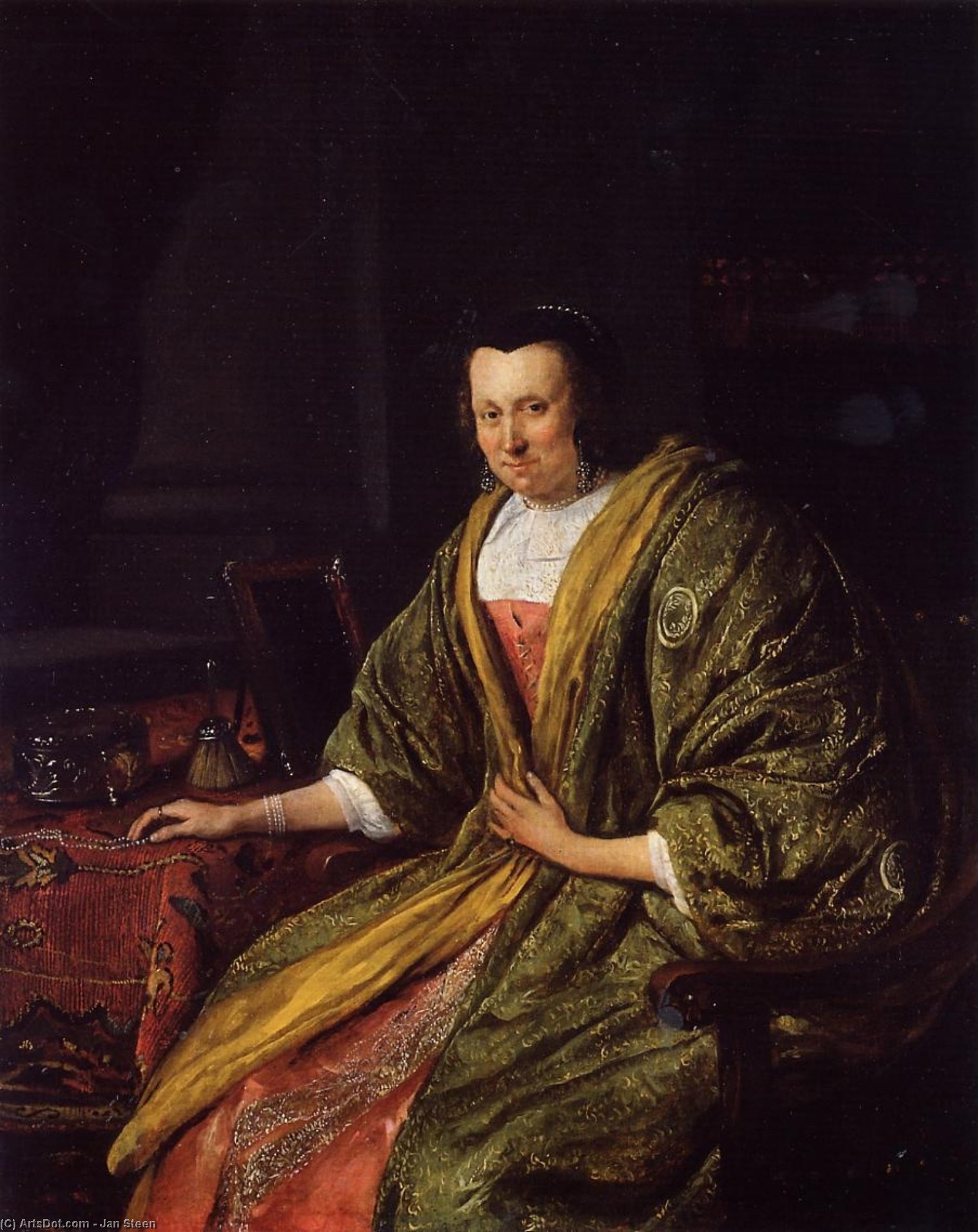 WikiOO.org - Εγκυκλοπαίδεια Καλών Τεχνών - Ζωγραφική, έργα τέχνης Jan Steen - Portrait of Geertruy Gael, Second Wife of Gerrit Gerritsz Schouten