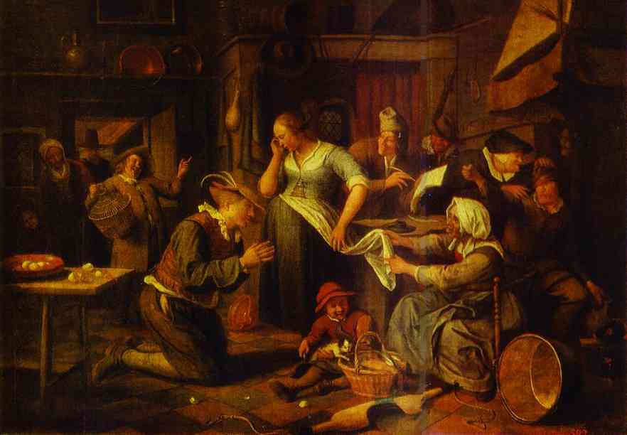 WikiOO.org - Encyclopedia of Fine Arts - Malba, Artwork Jan Steen - Signing of a Marriage Contract