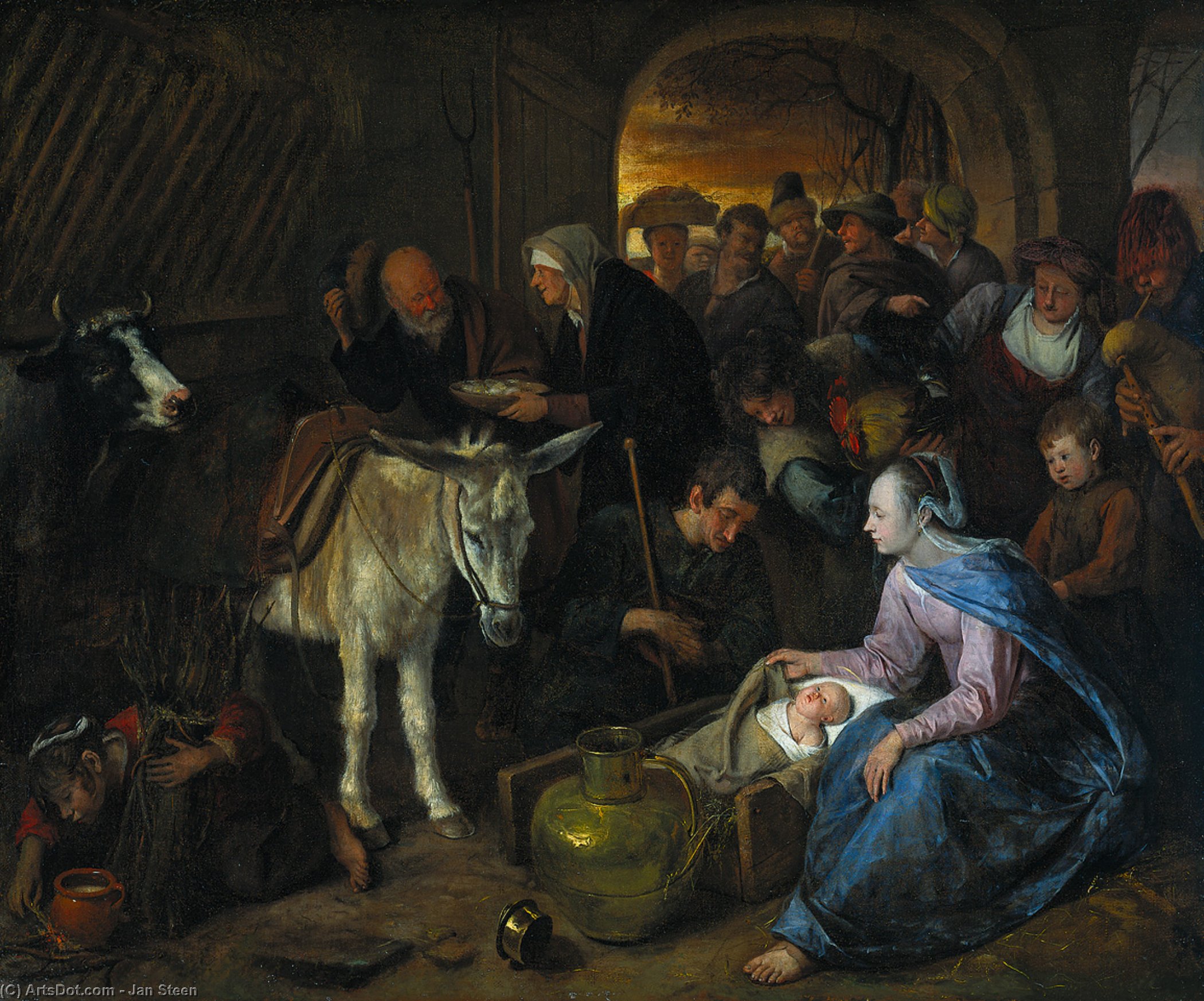 Wikioo.org - Encyklopedia Sztuk Pięknych - Malarstwo, Grafika Jan Steen - The Adoration of the Shepherds