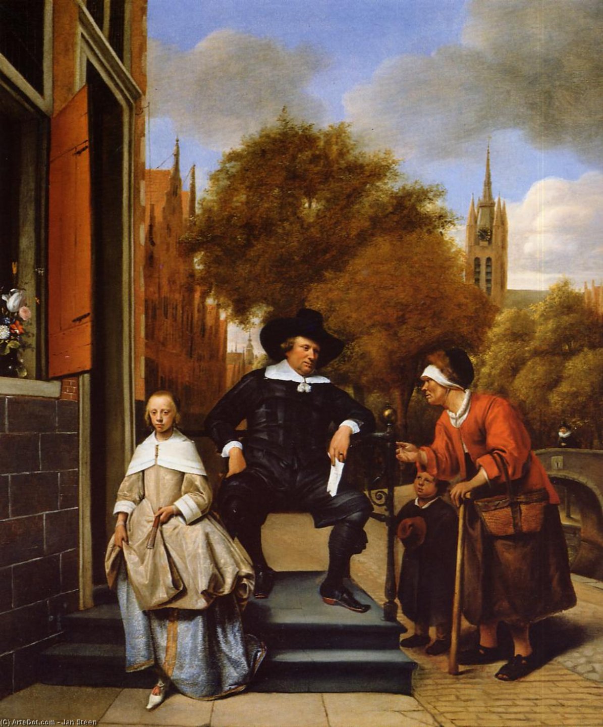 WikiOO.org - Енциклопедия за изящни изкуства - Живопис, Произведения на изкуството Jan Steen - The Burgher of Delft and His Daughter