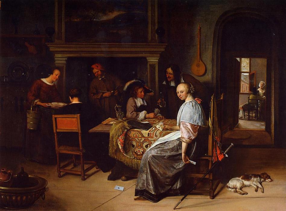 Wikioo.org - The Encyclopedia of Fine Arts - Painting, Artwork by Jan Steen - The Cardplayers