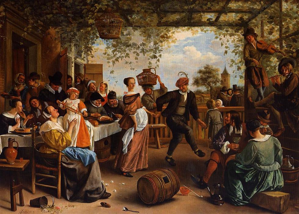 Wikioo.org - The Encyclopedia of Fine Arts - Painting, Artwork by Jan Steen - The Dancing Couple
