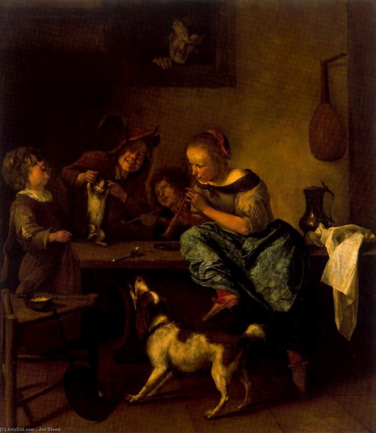 Wikioo.org - The Encyclopedia of Fine Arts - Painting, Artwork by Jan Steen - The dancing lesson