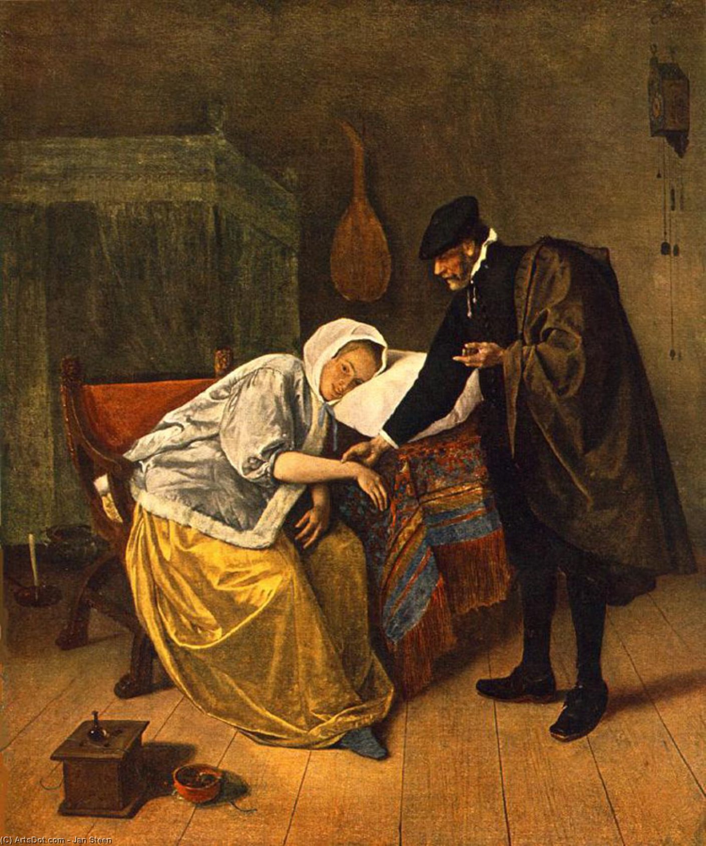 Wikioo.org - The Encyclopedia of Fine Arts - Painting, Artwork by Jan Steen - The Doctor and His Patient