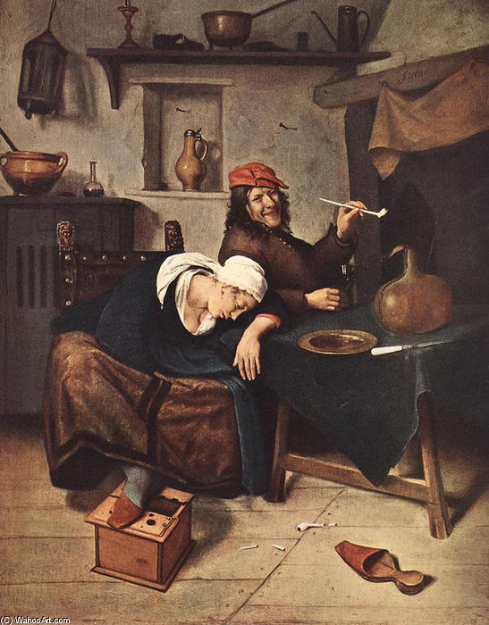 WikiOO.org – 美術百科全書 - 繪畫，作品 Jan Steen -  的  酒徒