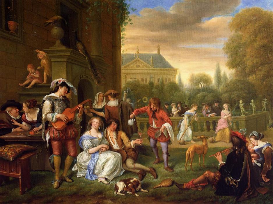 Wikioo.org - The Encyclopedia of Fine Arts - Painting, Artwork by Jan Steen - The Garden Party