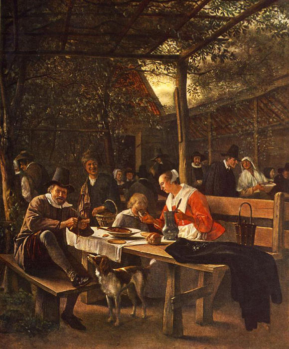 Wikioo.org - The Encyclopedia of Fine Arts - Painting, Artwork by Jan Steen - The Picnic