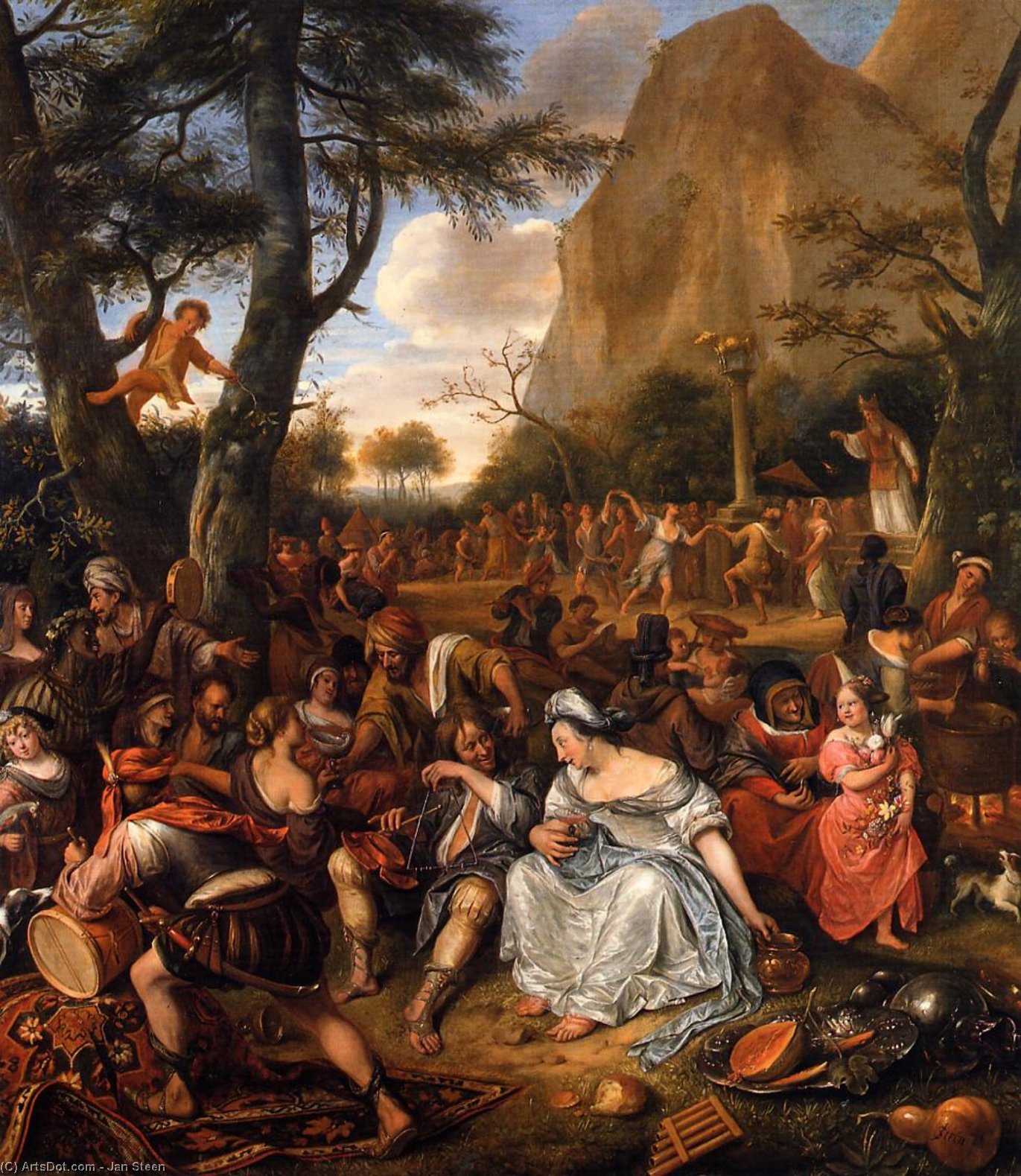 Wikioo.org - The Encyclopedia of Fine Arts - Painting, Artwork by Jan Steen - The Worship of the Golden Calf
