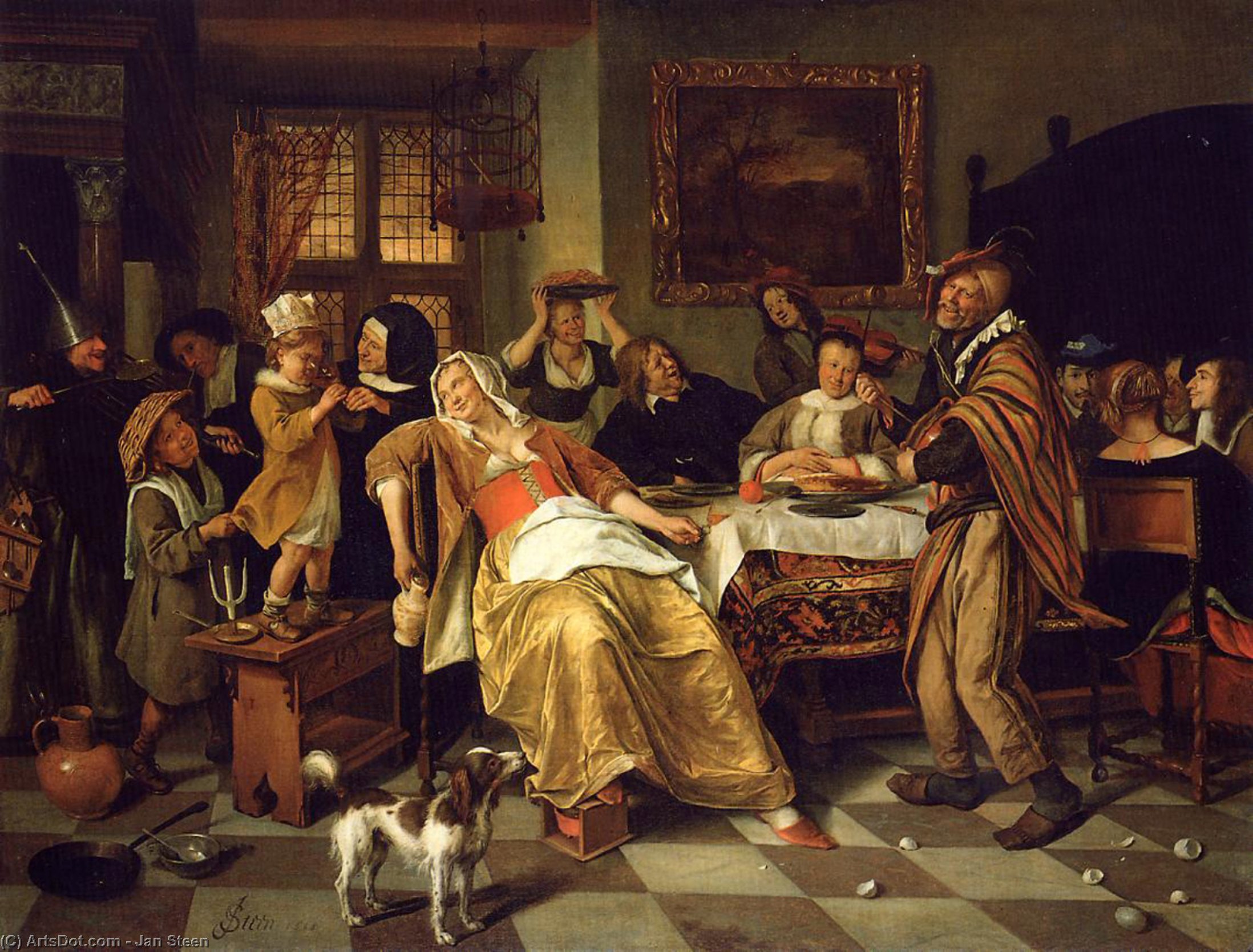WikiOO.org - Енциклопедия за изящни изкуства - Живопис, Произведения на изкуството Jan Steen - Twelfth Night