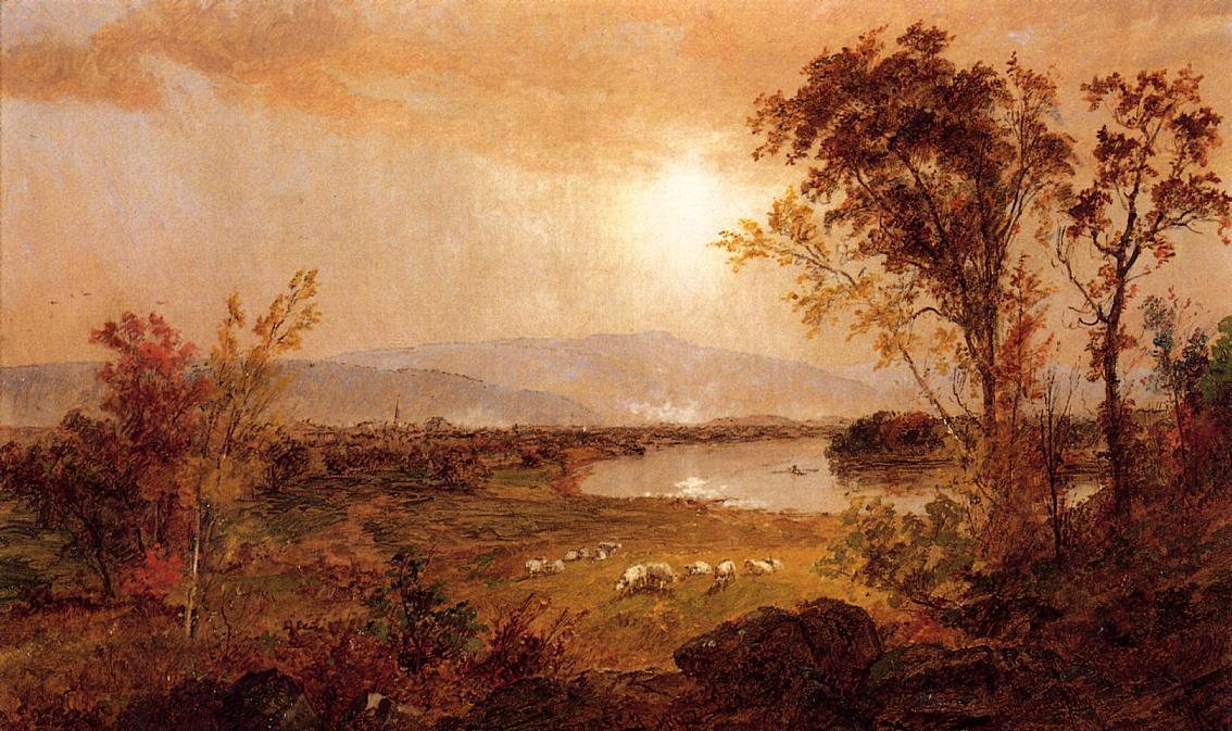 Wikioo.org - The Encyclopedia of Fine Arts - Painting, Artwork by Jasper Francis Cropsey - A Bend in the River
