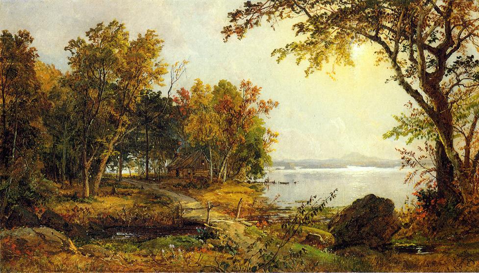 Wikioo.org - The Encyclopedia of Fine Arts - Painting, Artwork by Jasper Francis Cropsey - A Cabin on Greenwood Lake