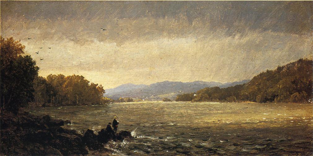 Wikioo.org - The Encyclopedia of Fine Arts - Painting, Artwork by Jasper Francis Cropsey - A View Upstream