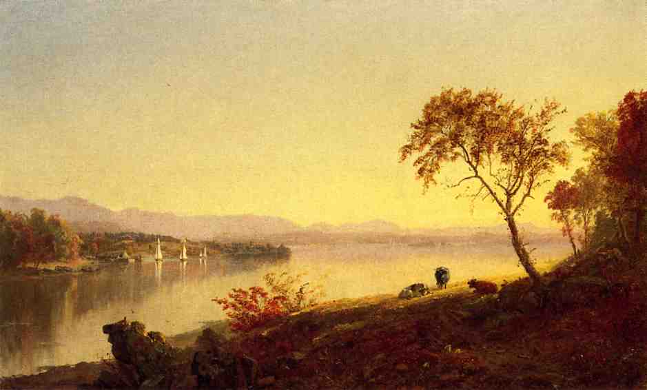 Wikioo.org - The Encyclopedia of Fine Arts - Painting, Artwork by Jasper Francis Cropsey - Along the River