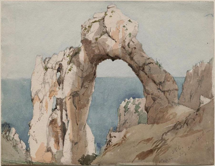 Wikioo.org - The Encyclopedia of Fine Arts - Painting, Artwork by Jasper Francis Cropsey - Arched Rock, Capri
