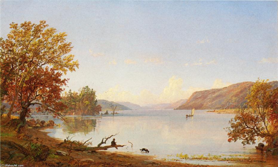 Wikioo.org - The Encyclopedia of Fine Arts - Painting, Artwork by Jasper Francis Cropsey - Artist Sketching on Greenwood Lake