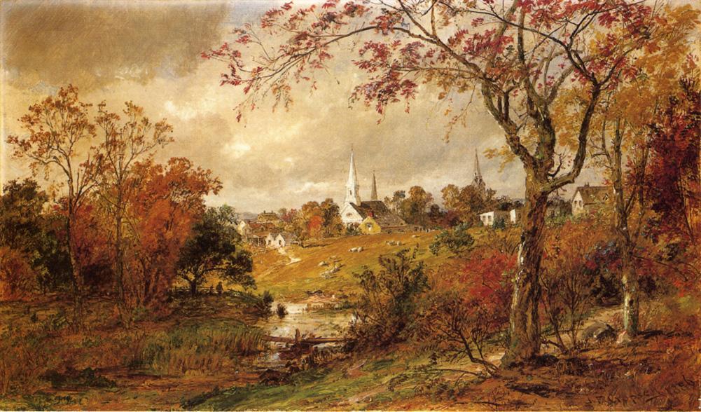 Wikioo.org - The Encyclopedia of Fine Arts - Painting, Artwork by Jasper Francis Cropsey - Autumn Landscape - Saugerties, New York