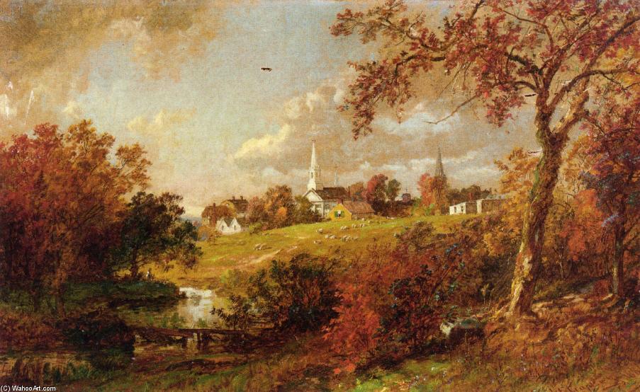 Wikioo.org - The Encyclopedia of Fine Arts - Painting, Artwork by Jasper Francis Cropsey - Back of the Village, Hastings-on-Hudson, New York