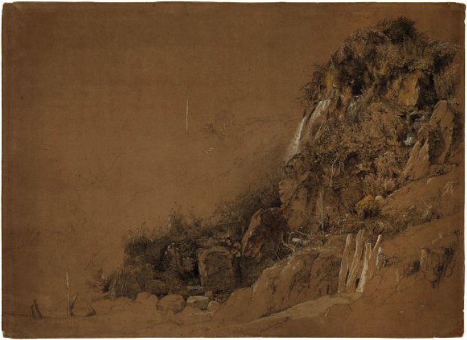 WikiOO.org - دایره المعارف هنرهای زیبا - نقاشی، آثار هنری Jasper Francis Cropsey - Cliff at Bonchurch