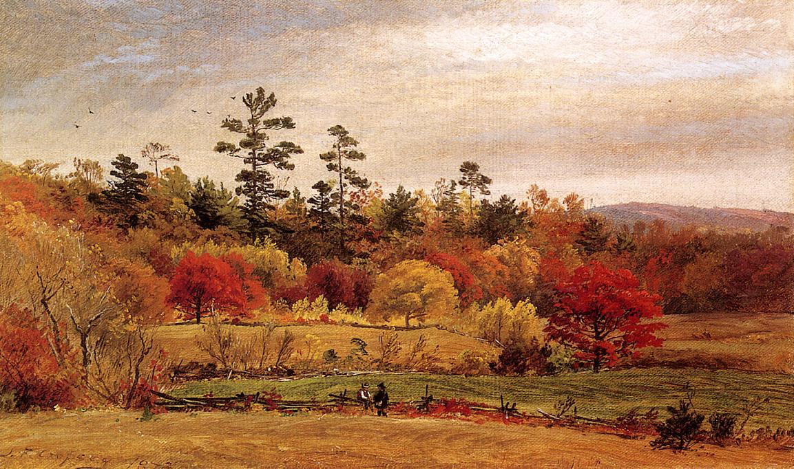 Wikioo.org - The Encyclopedia of Fine Arts - Painting, Artwork by Jasper Francis Cropsey - Conversation at the Fence