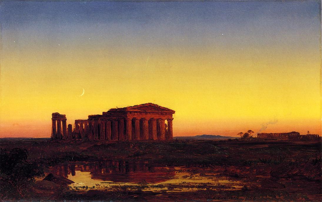Wikioo.org - The Encyclopedia of Fine Arts - Painting, Artwork by Jasper Francis Cropsey - Evening at Paestum