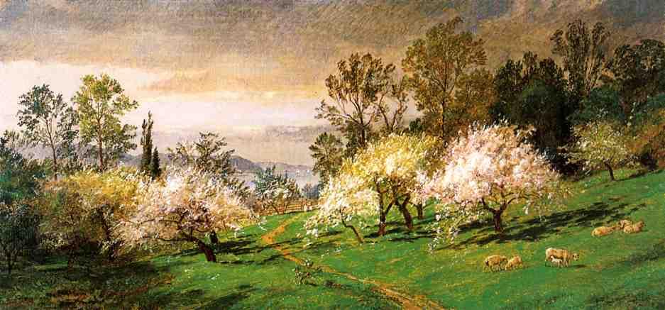 WikiOO.org - Encyclopedia of Fine Arts - Schilderen, Artwork Jasper Francis Cropsey - Flowering Trees