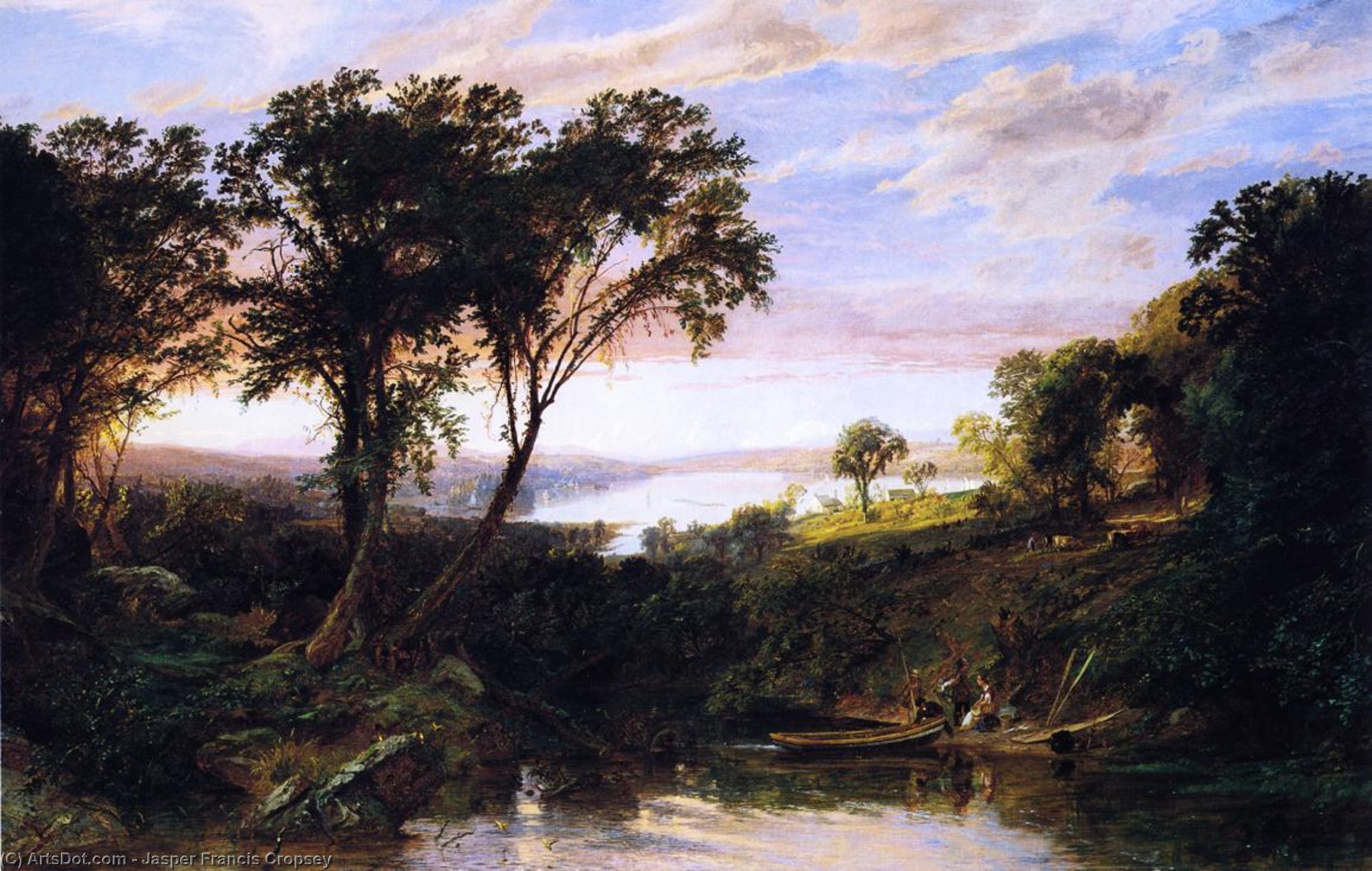 Wikioo.org - The Encyclopedia of Fine Arts - Painting, Artwork by Jasper Francis Cropsey - Hudson River View, Summer
