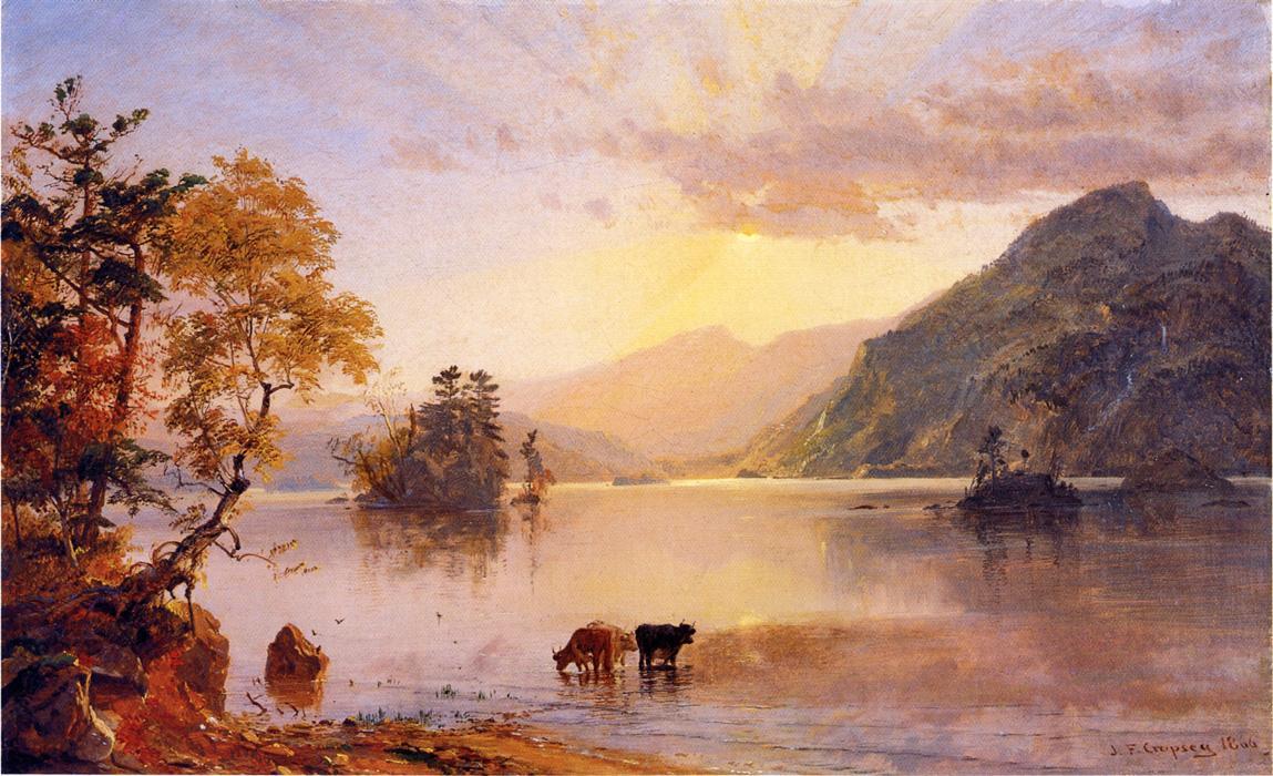 Wikioo.org - The Encyclopedia of Fine Arts - Painting, Artwork by Jasper Francis Cropsey - Lake George. Sun Behind a Cloud