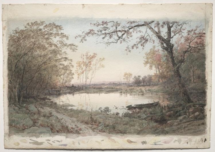 Wikioo.org - สารานุกรมวิจิตรศิลป์ - จิตรกรรม Jasper Francis Cropsey - Landscape (Hastings-on-Hudson)