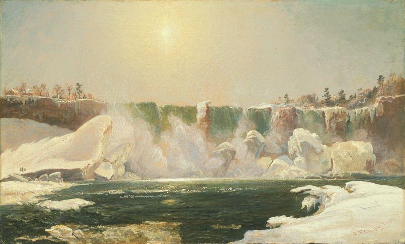 WikiOO.org - Encyclopedia of Fine Arts - Schilderen, Artwork Jasper Francis Cropsey - Niagara Falls in Winter